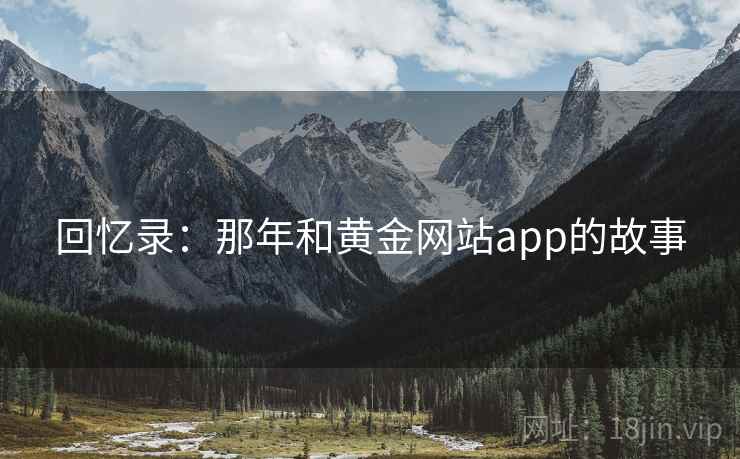 回忆录：那年和黄金网站app的故事  第1张